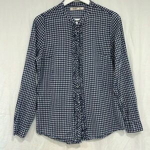 Old Navy blue and white gingham cotton top, S